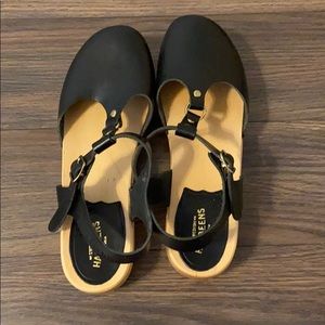 Swedish Hasbeens T Strap flatforms. Size 38